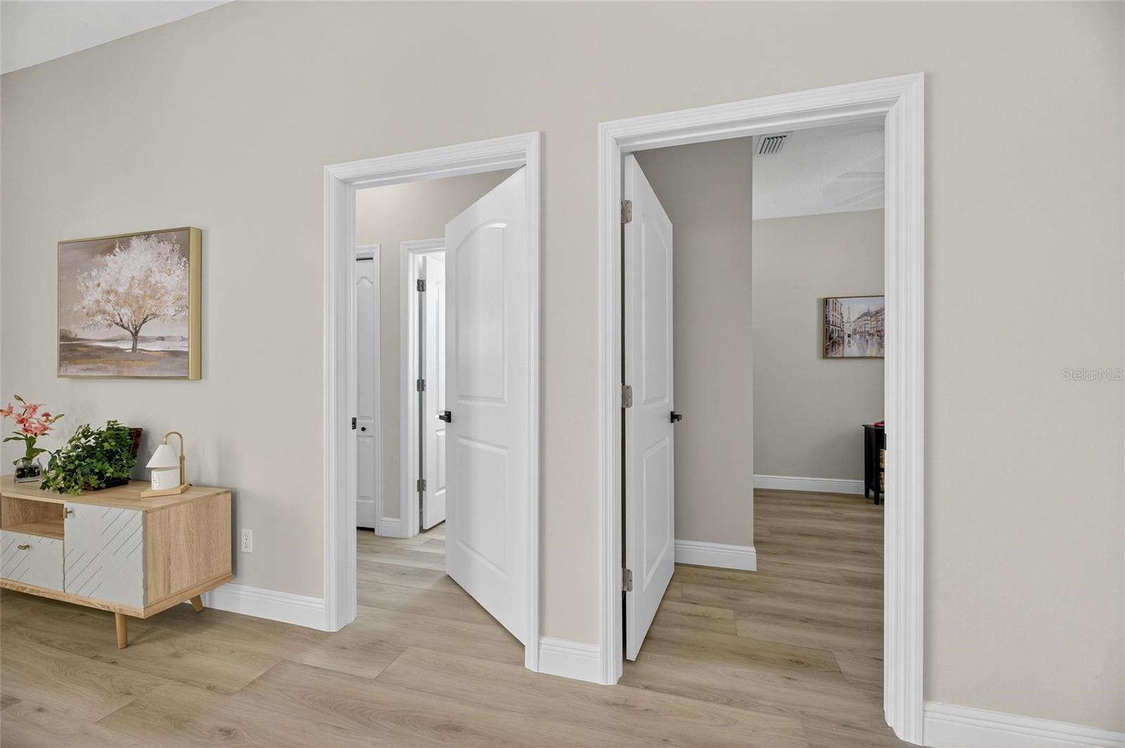Privacy door to the second bedroom and bath