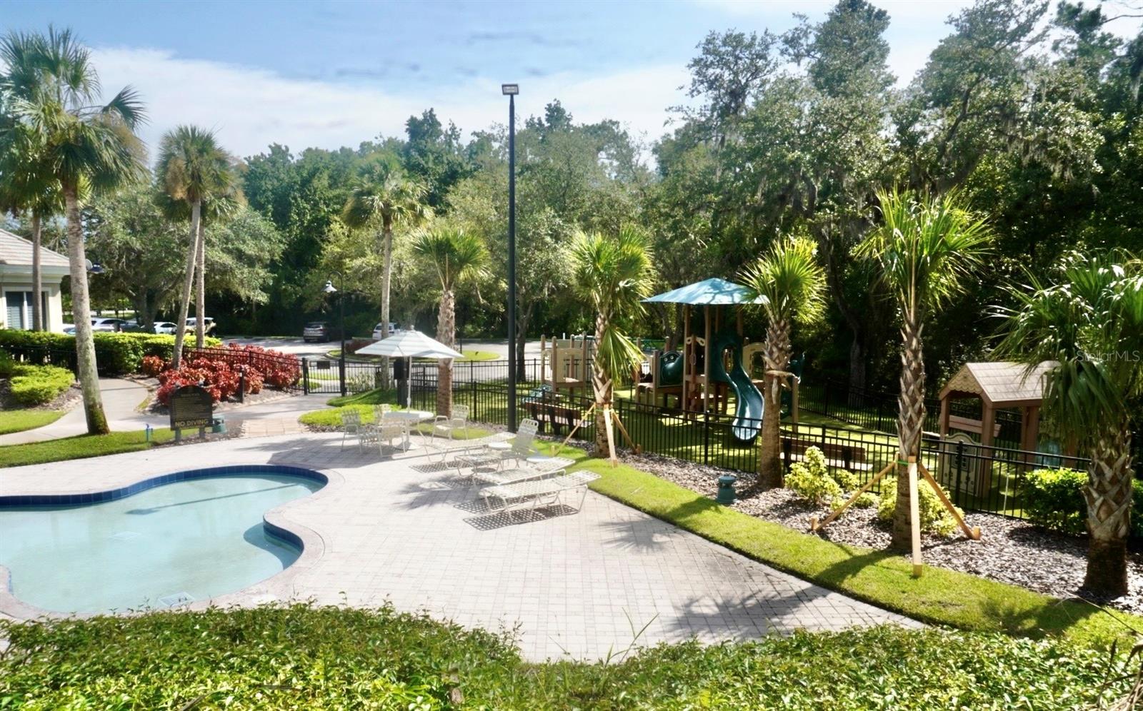 Playground with pool