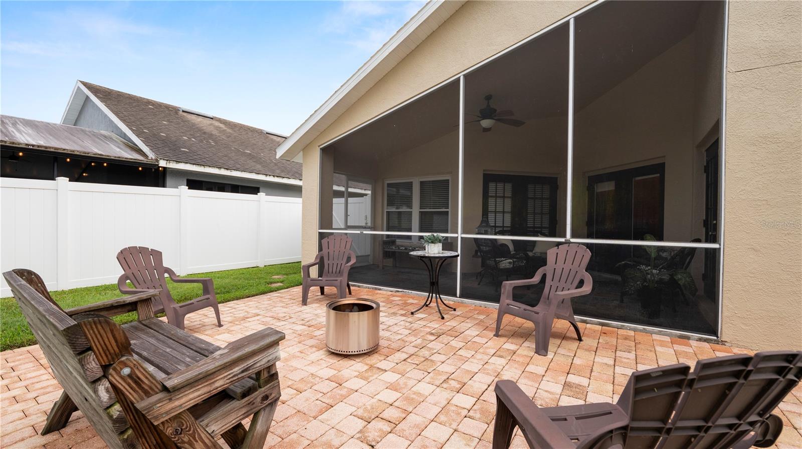 Outdoor space with pavers