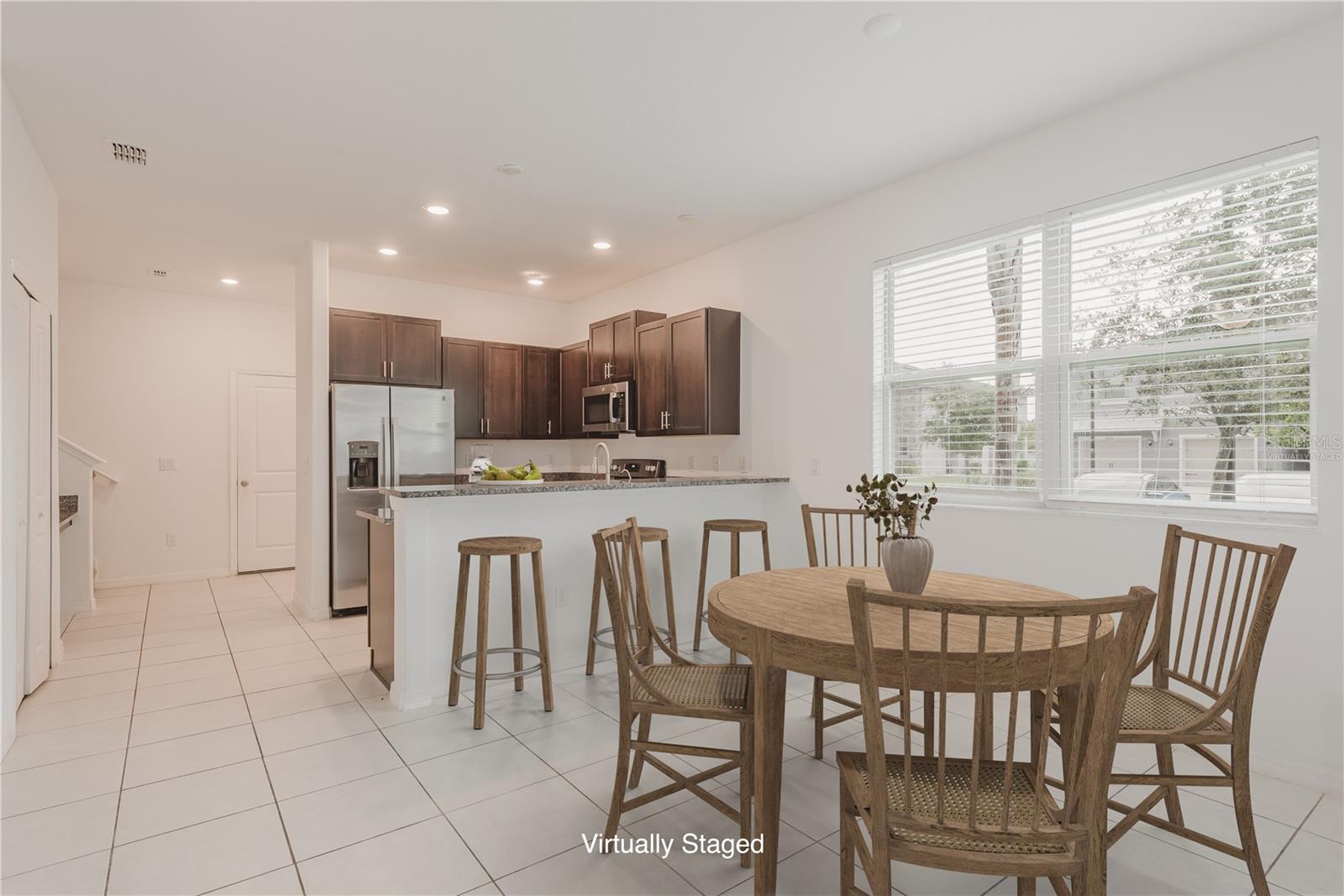 Kitchen & dining Area/ Virtually Staged