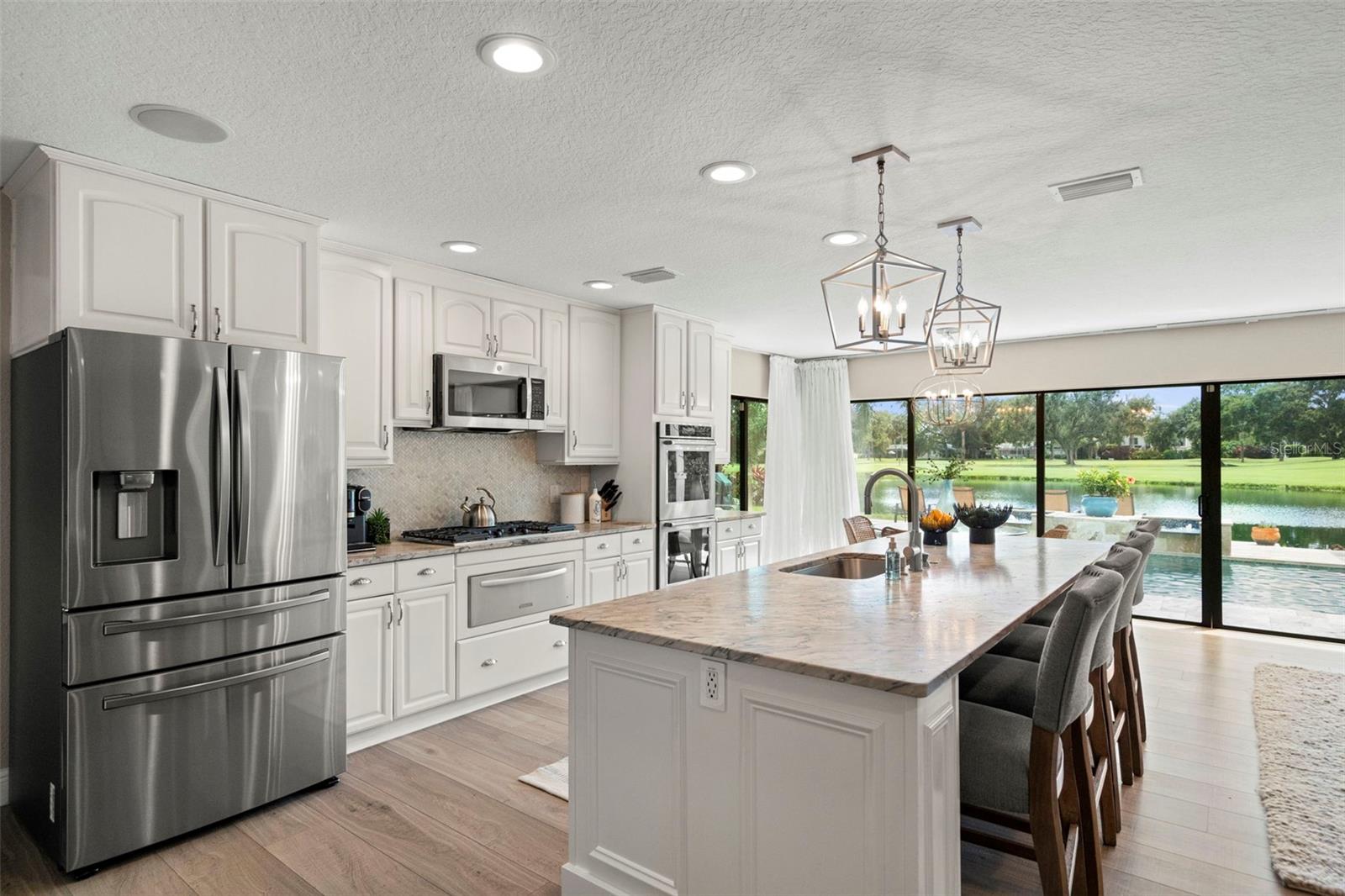 Kitchen with stainless steel appliances