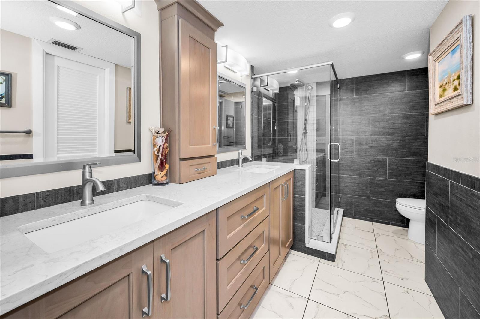 Retreat to a fully refreshed primary bath—where sleek finishes, spacious design, and spa-worthy touches redefine daily rituals