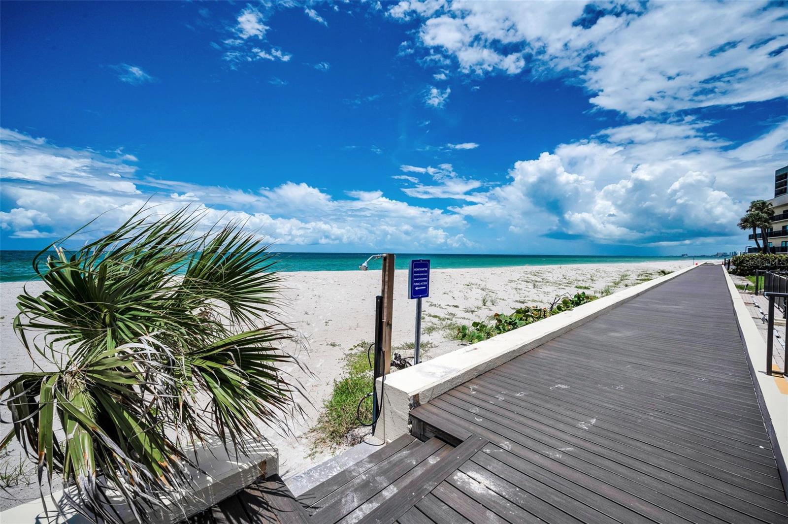The newly completed beachfront boardwalk