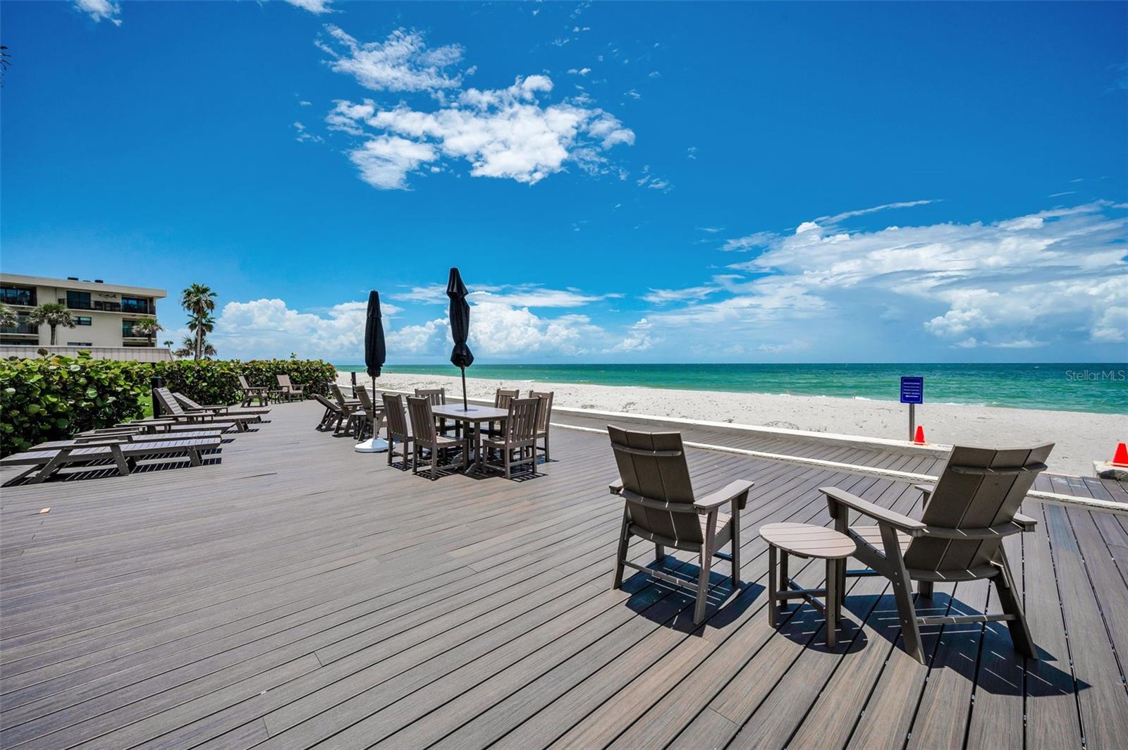 The newly completed boardwalk and community beachfront gathering space