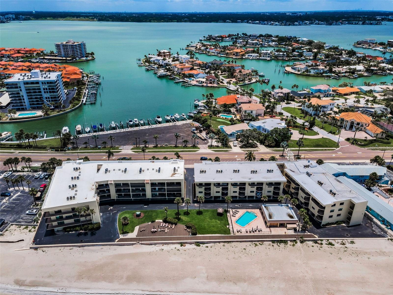 Beauty, balance, and the beach in perfect proportion—this aerial view says it all