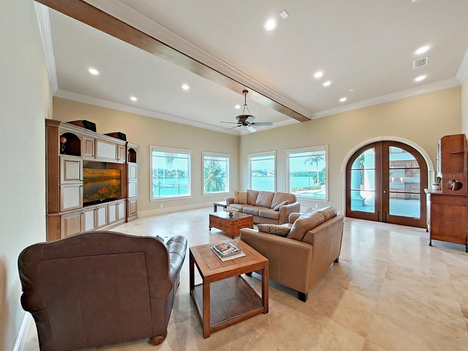 Family Room with Gorgeous Waterviews
