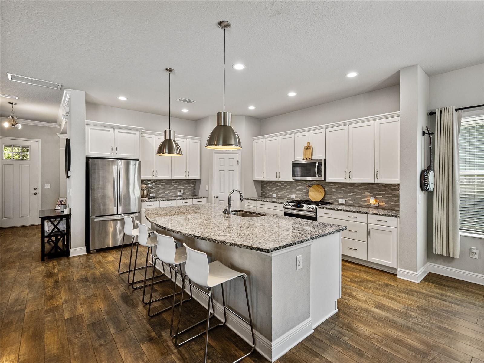 Open kitchen with large island