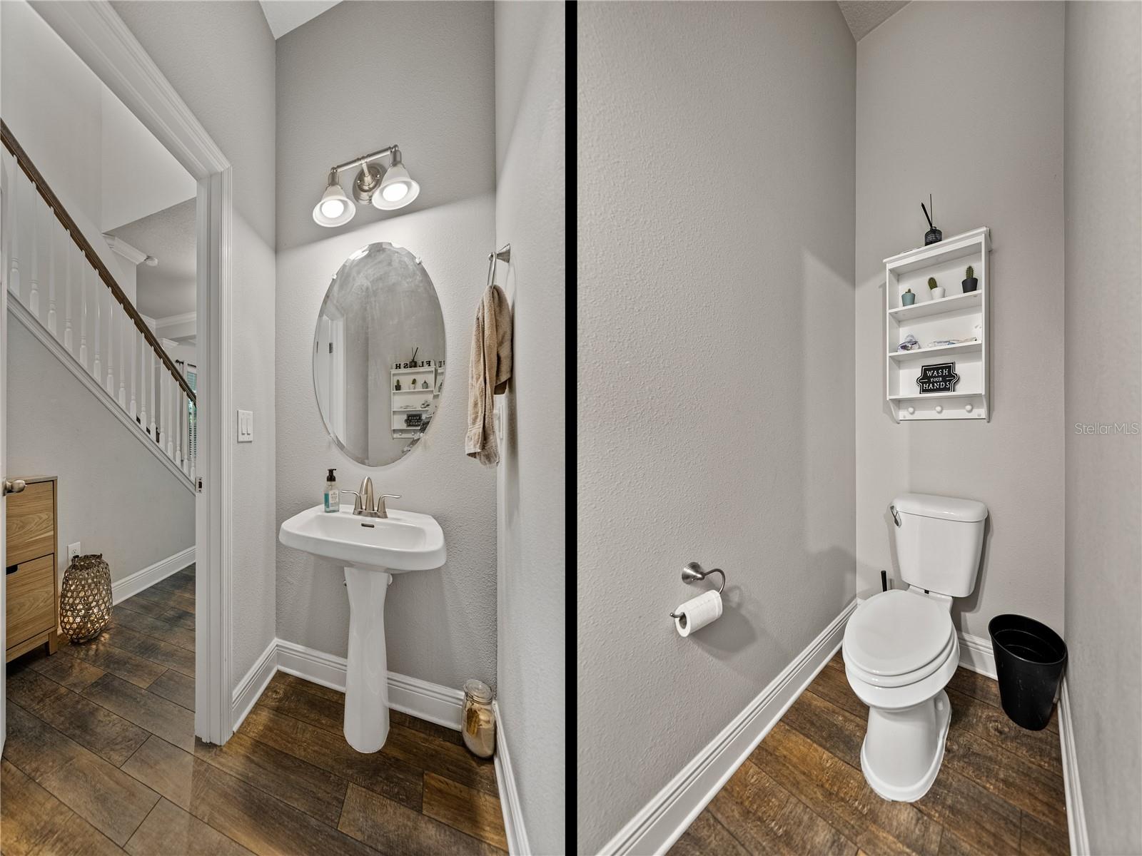 Guest half bath on first floor