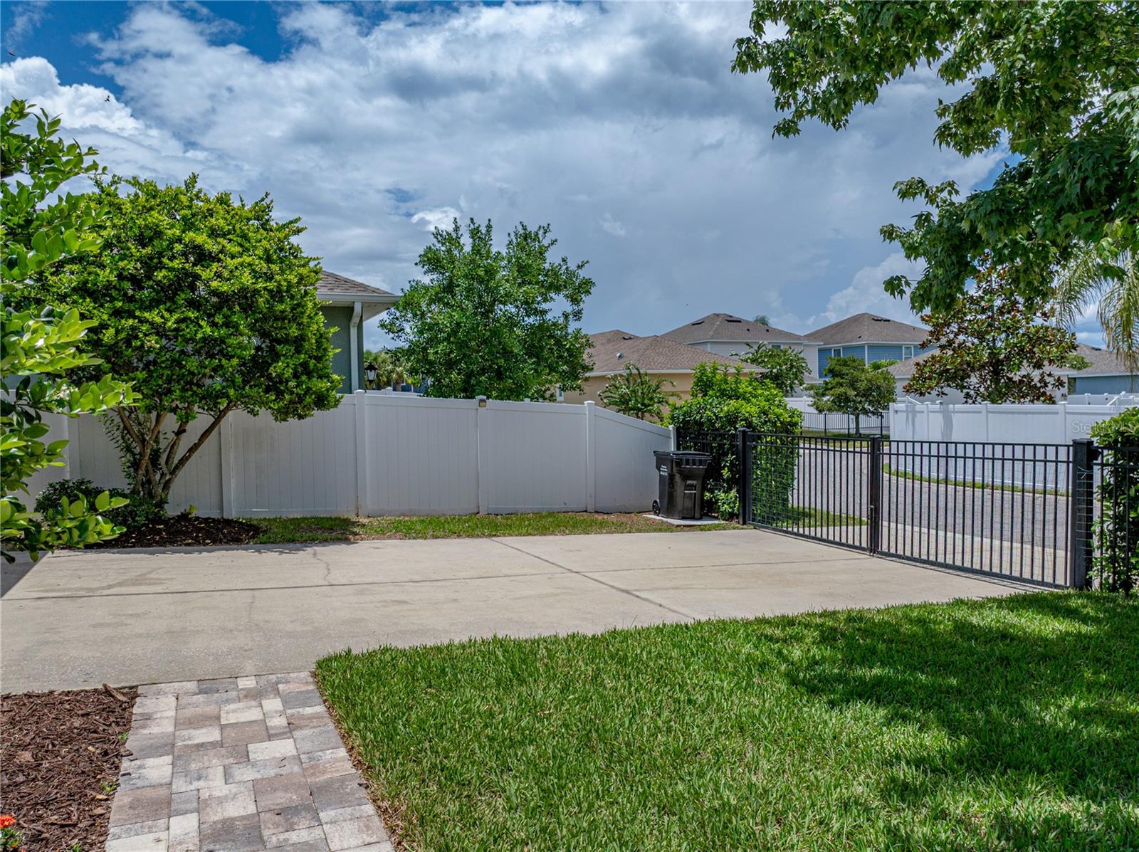 Gated back garage entrance