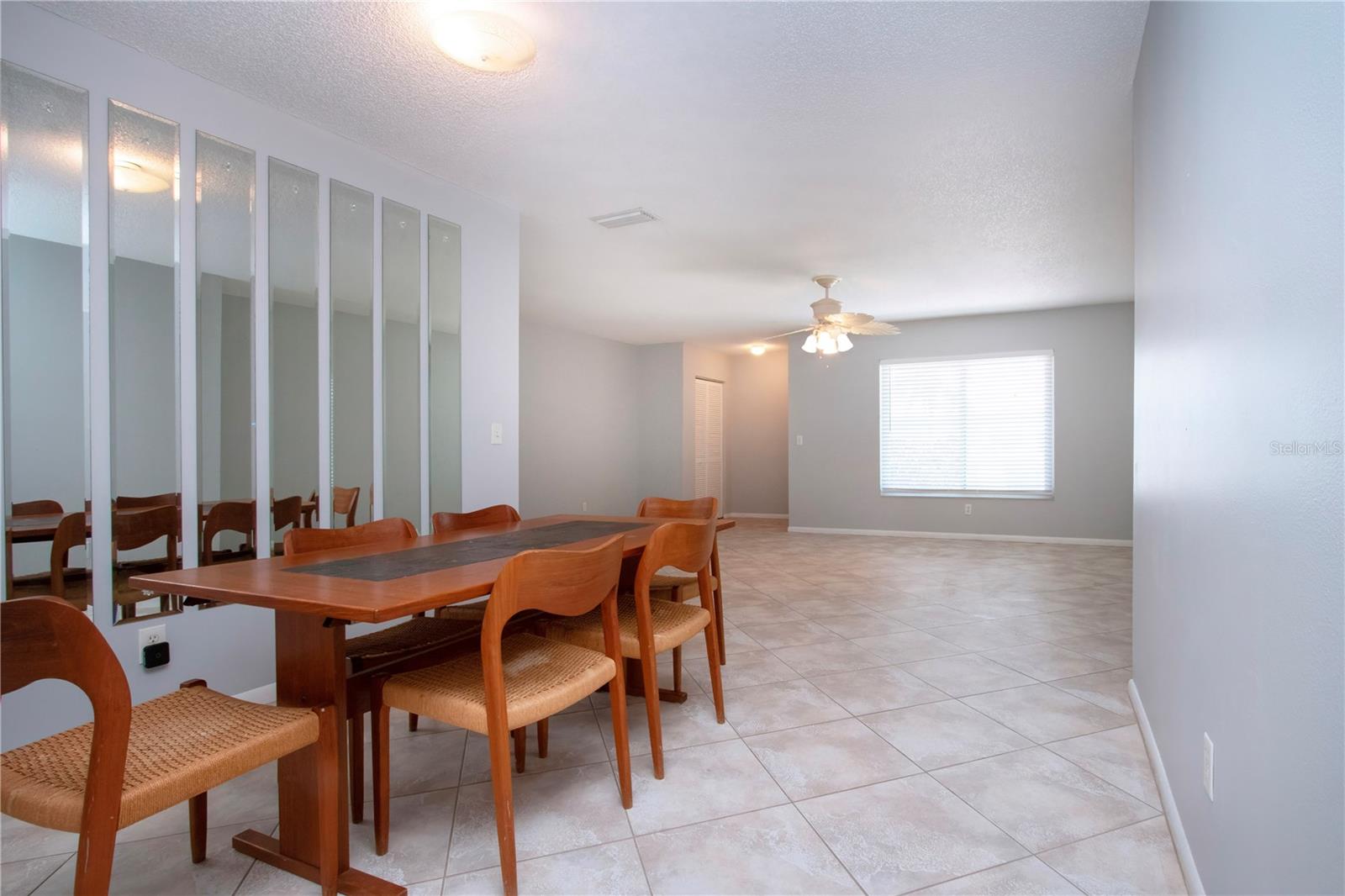 Long view of living room/dining room