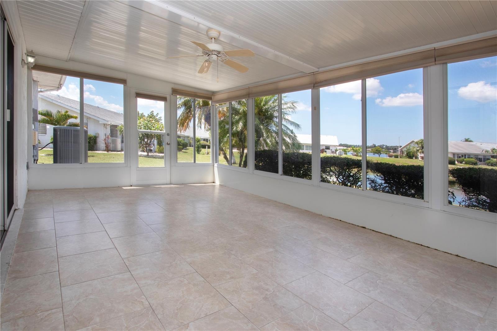 Sliding glass doors from Family room