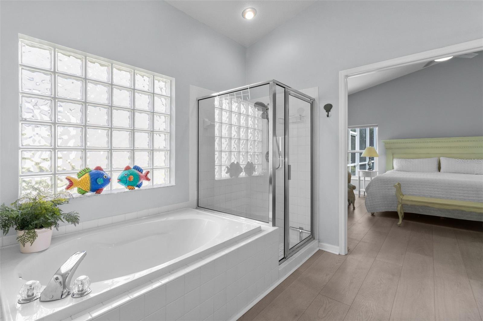 Garden tub and separate shower