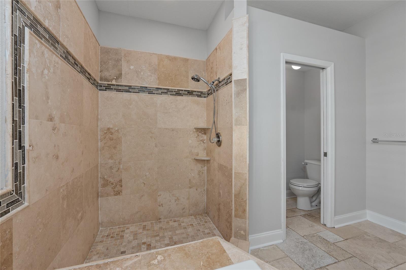 Large Tiled shower in Primary Bathroom