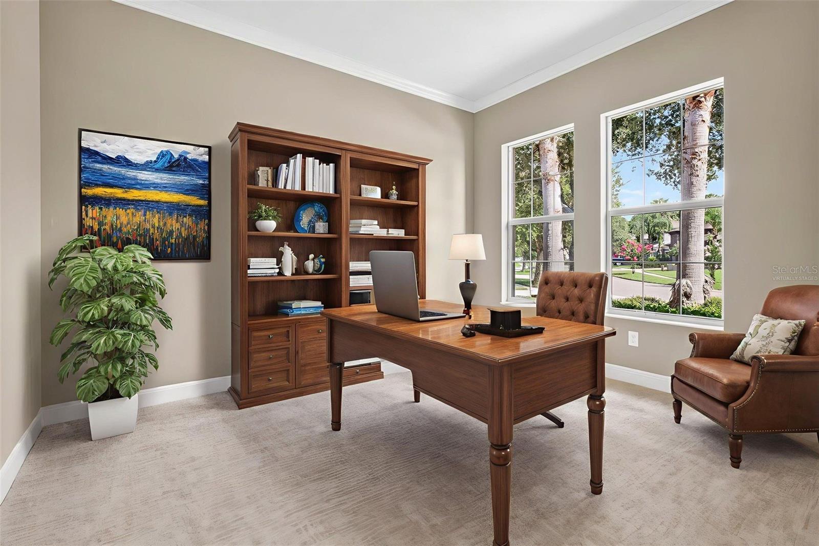 Virtually staged- front flex room