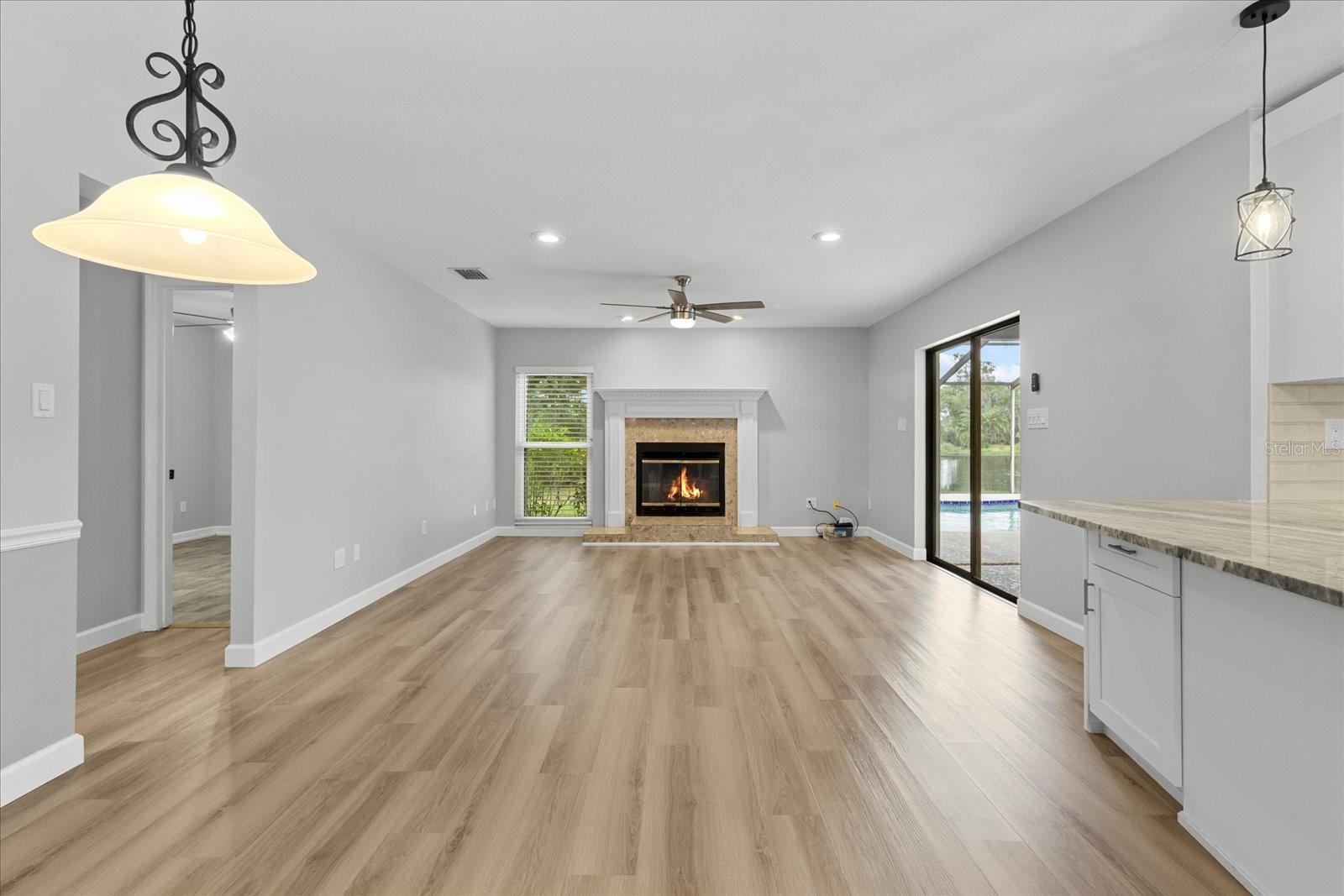 Family room and dining area
