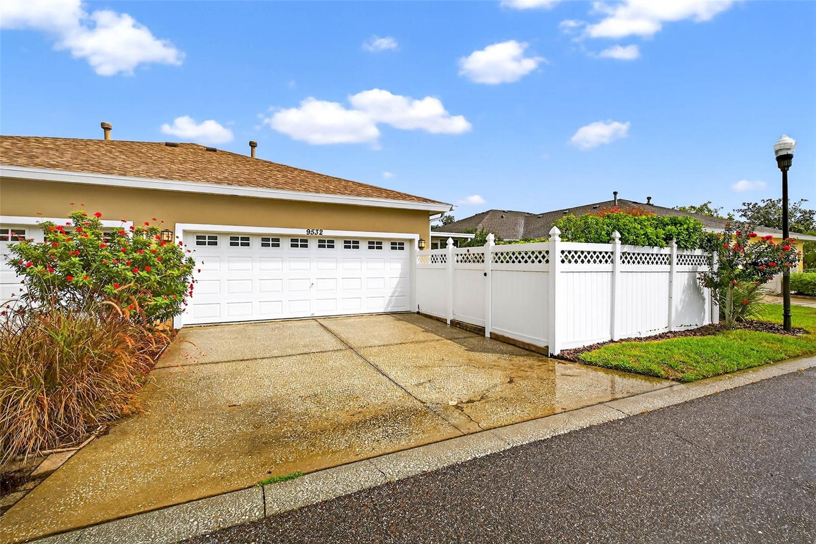 Attached 2-car garage, ally entry