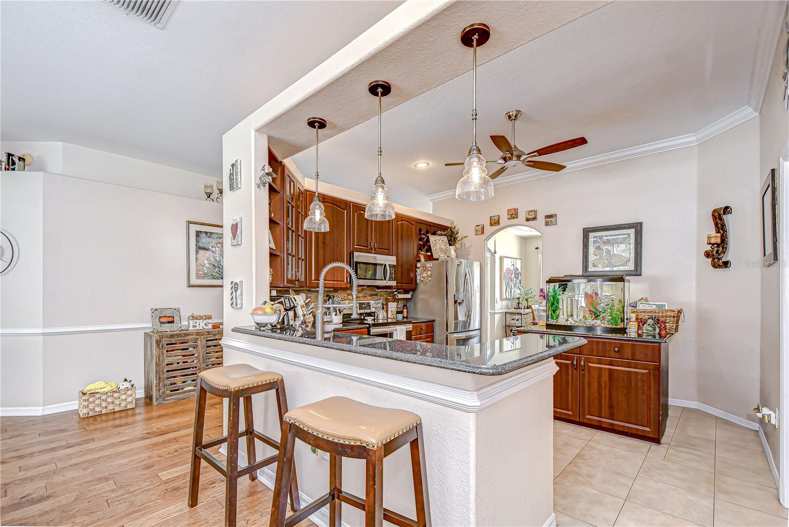 Kitchen with bar seating!