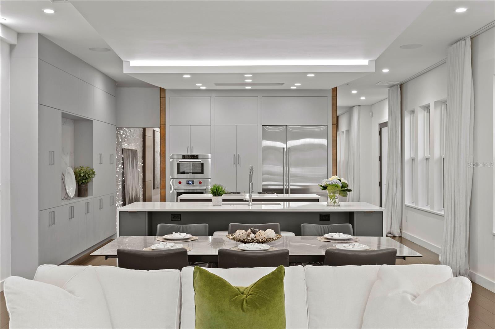 Open Concept to the great room/family room with views to the  waterfront