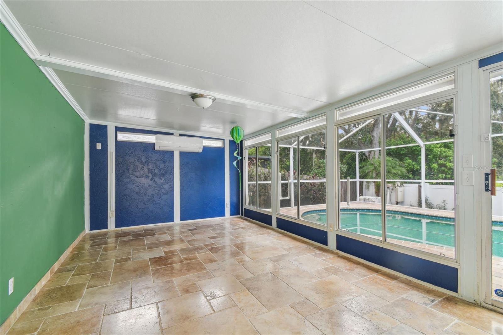 Florida room with new mini split AC & heat
