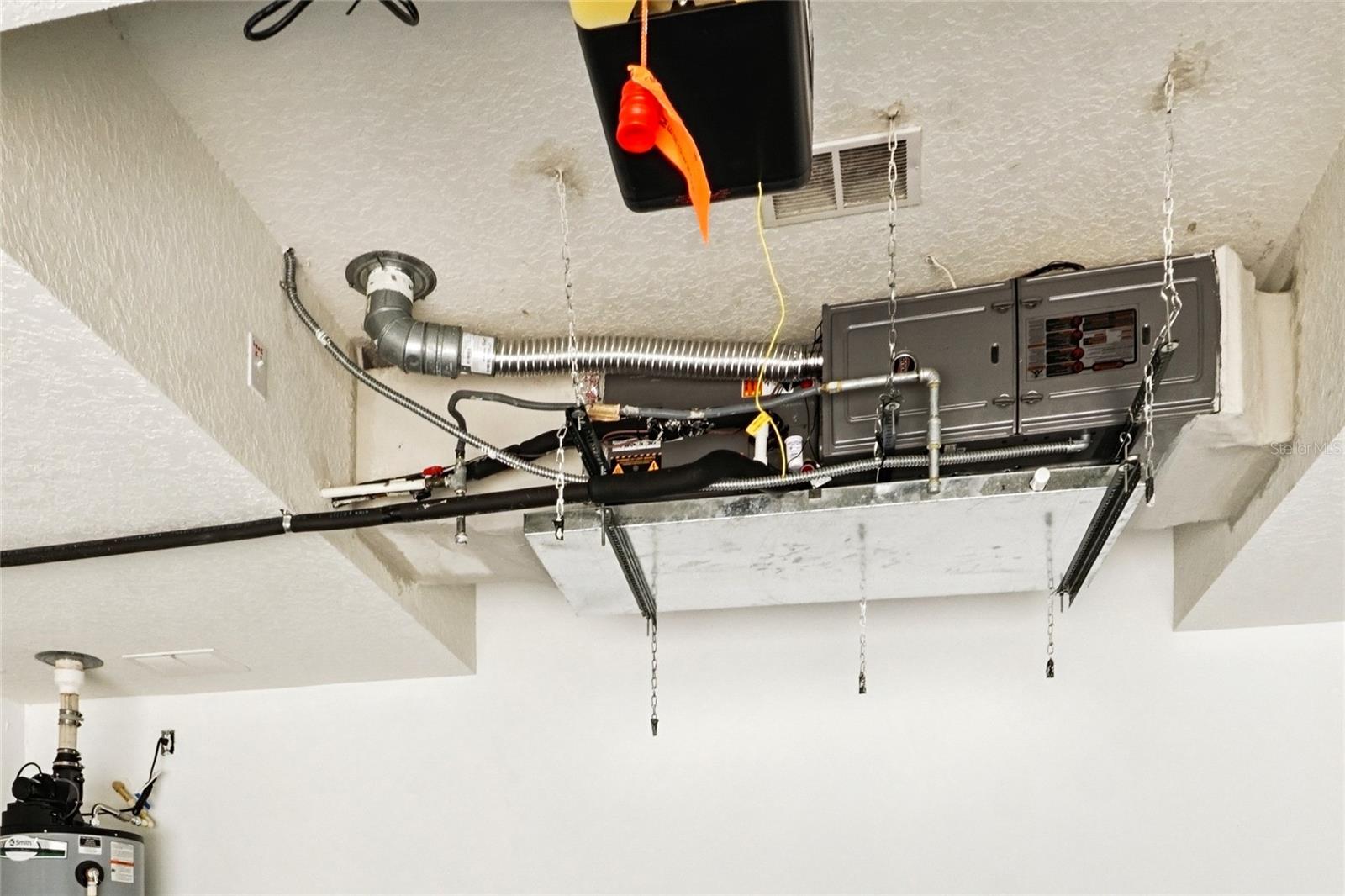 Newer HVAC system in the garage