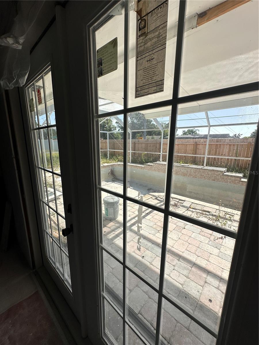New French Doors to Pool