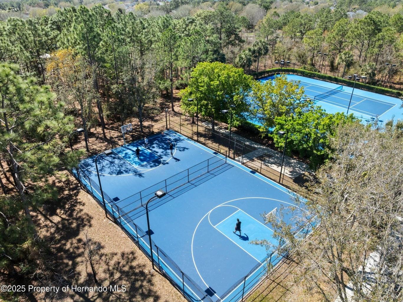 Aerial View Tennis/Basketball Courts