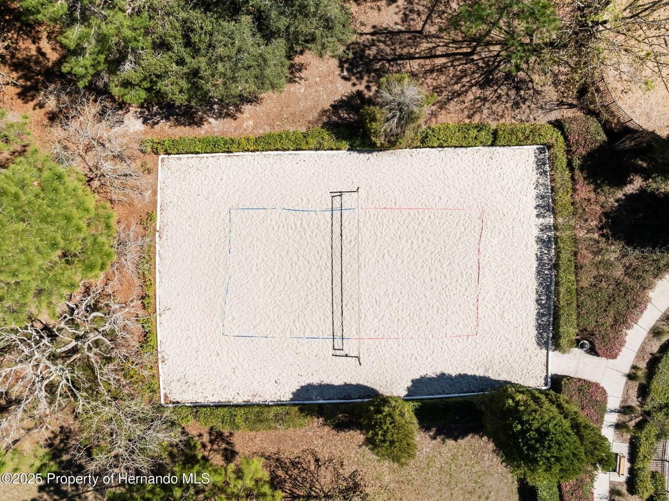 Aerial View Volleyball Court