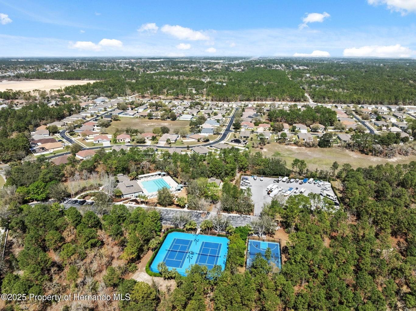 Aerial View Tennis/Basketball Courts