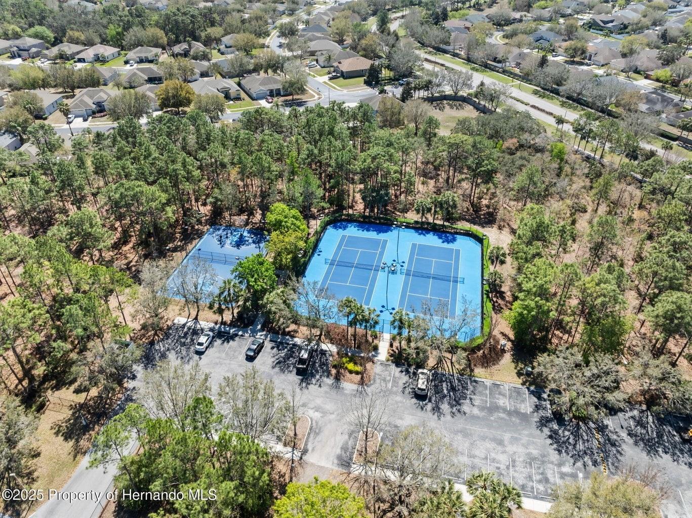 Aerial View Tennis/Basketball Courts