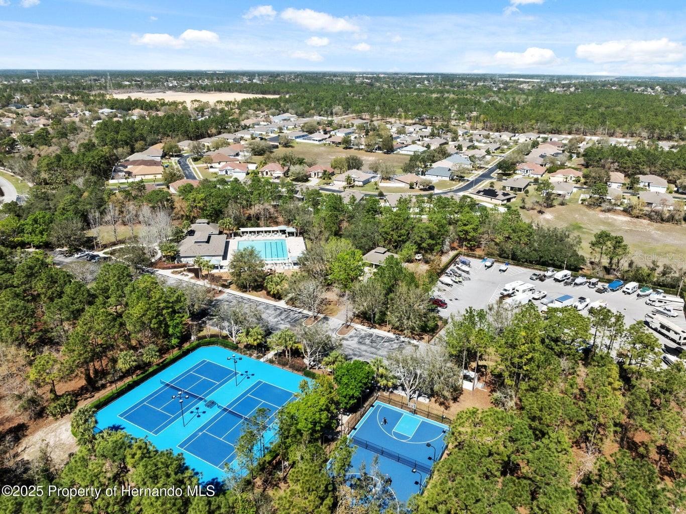 Aerial View Tennis/Basketball Courts