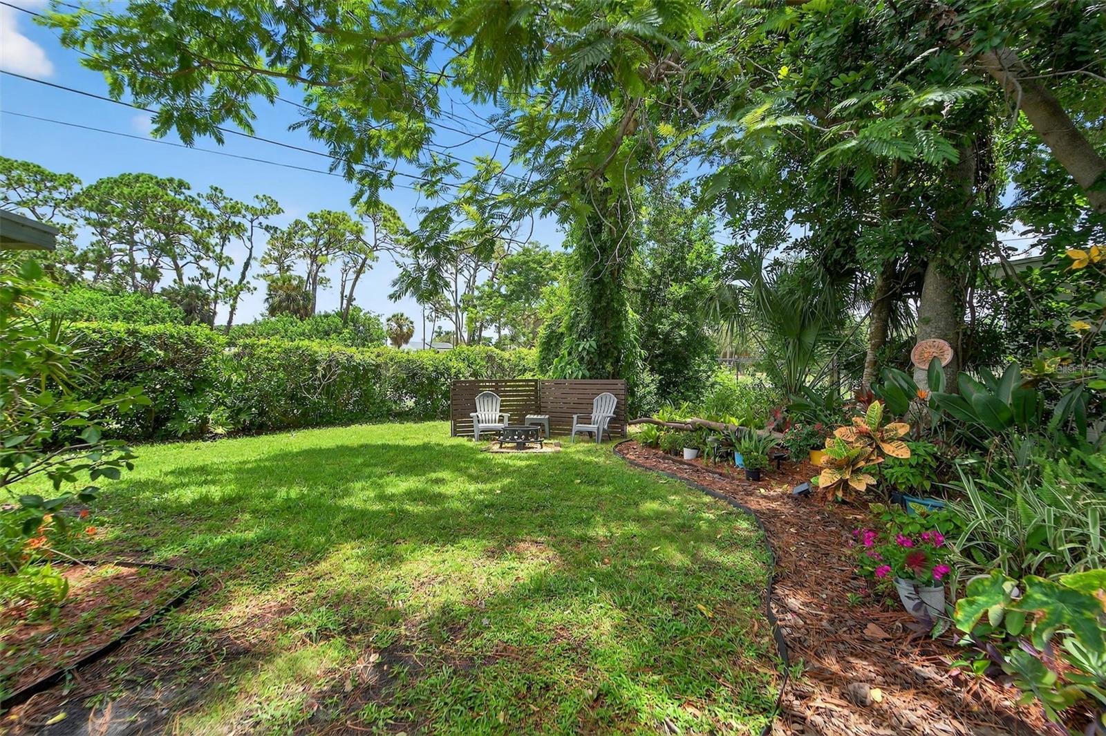 Mature landscaping