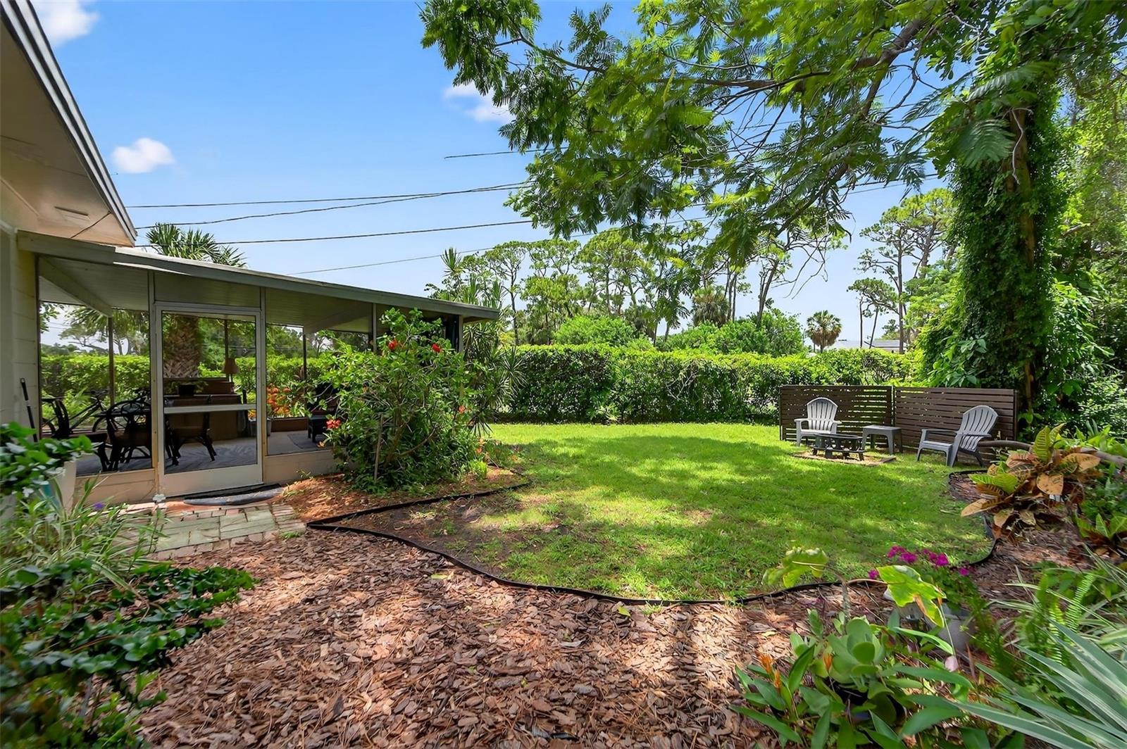 Mature landscaping