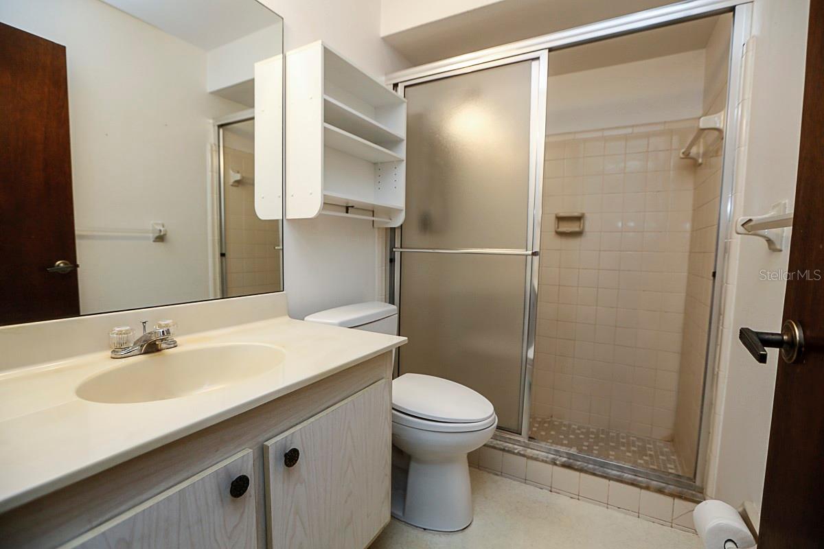 hall bath with walk in shower