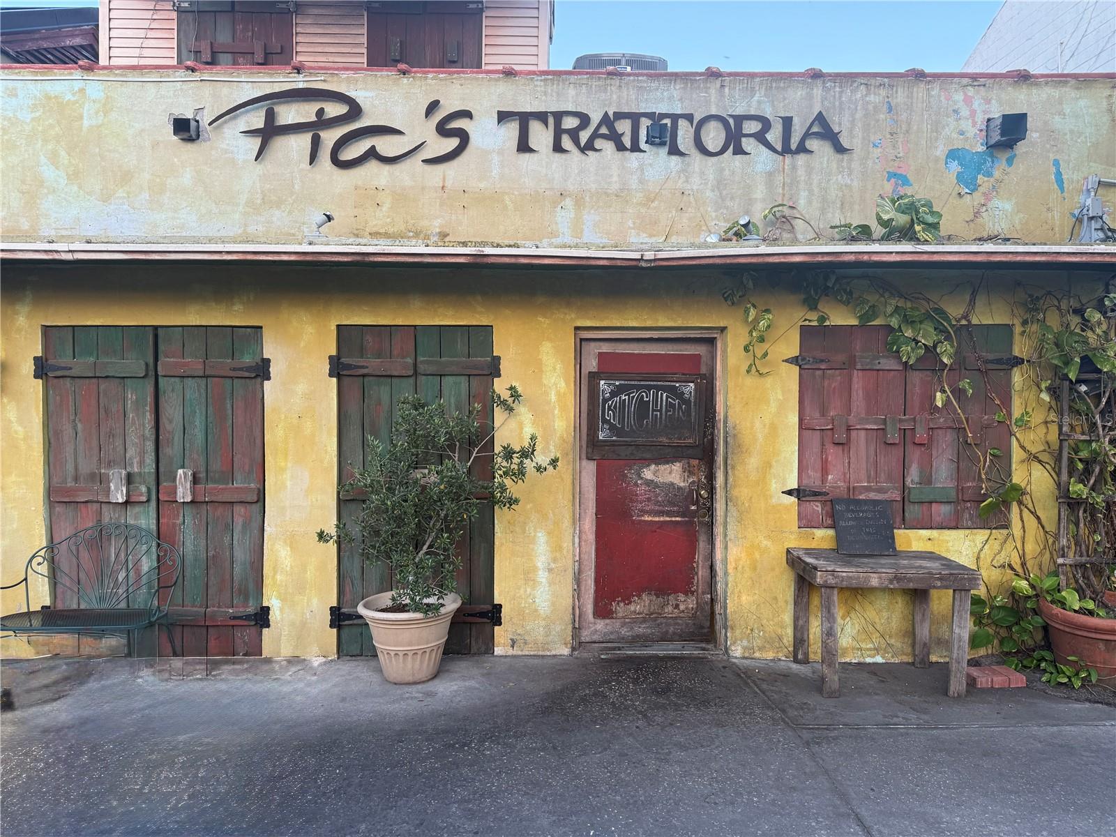 The famous Pia's Trattoria just blocks away!