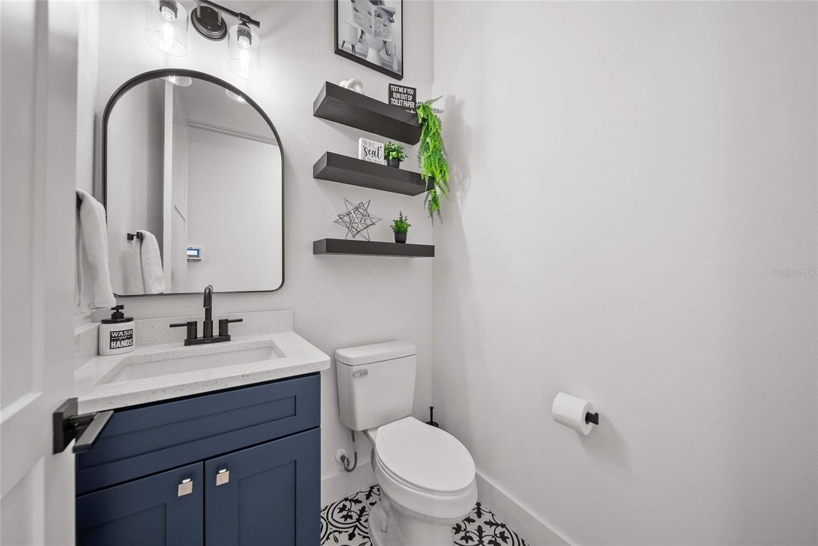 1/2  bathroom with custom tile