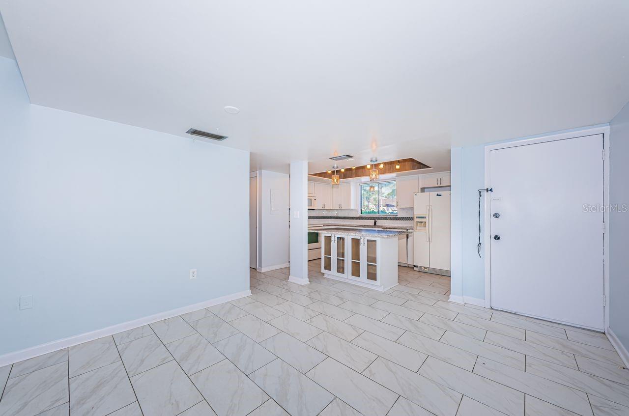 Looking into kitchen from living room.