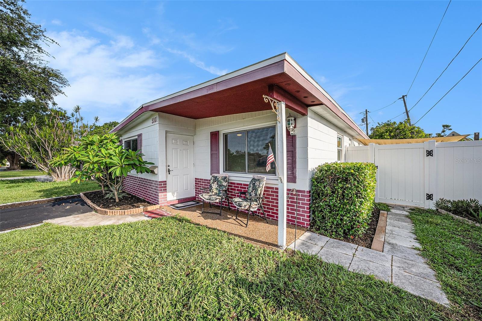 Great your guest on this lovely entry patio.