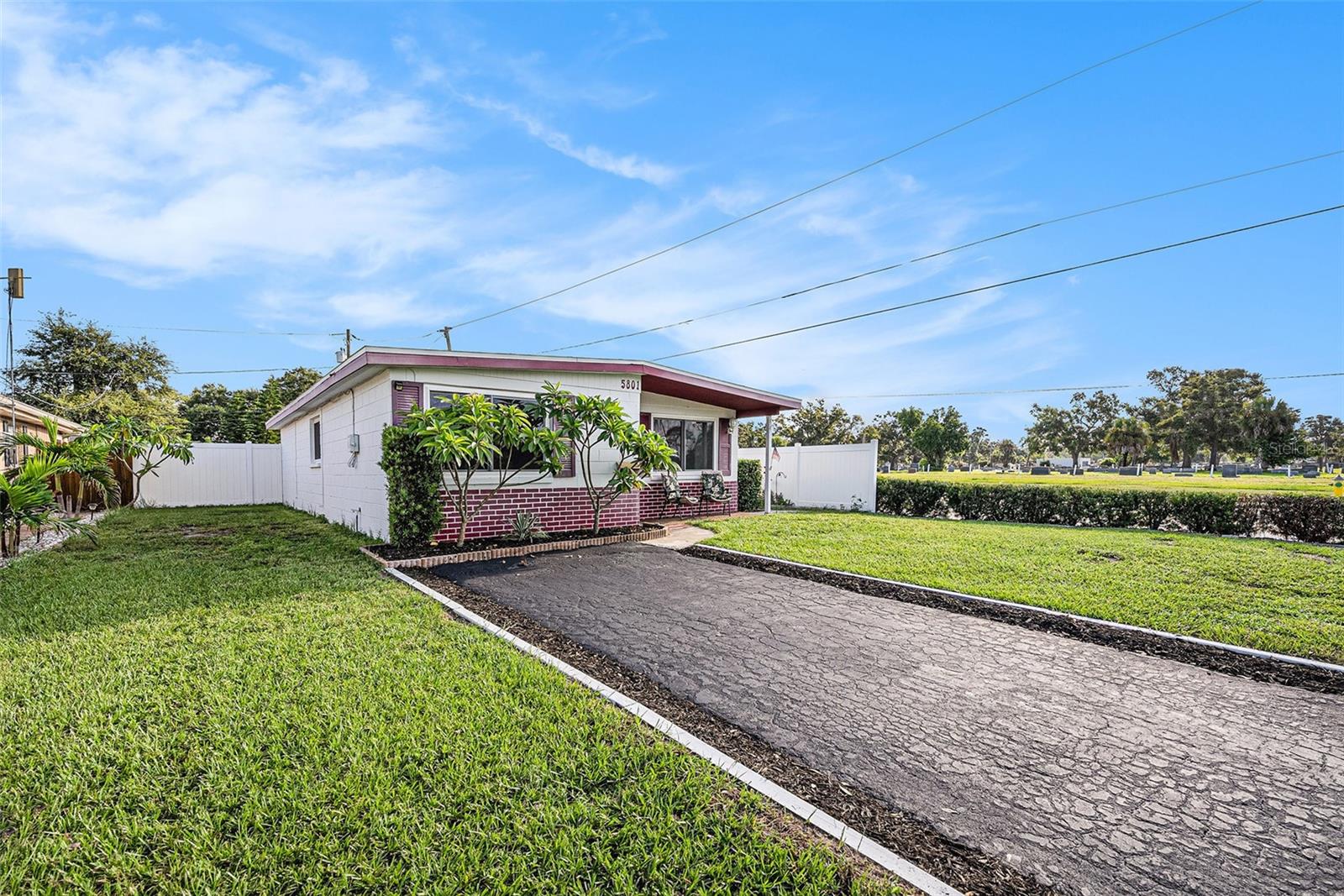 Spacious side yard.