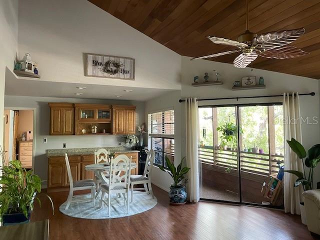 Dining room w/solid wood buffet & granite countertop