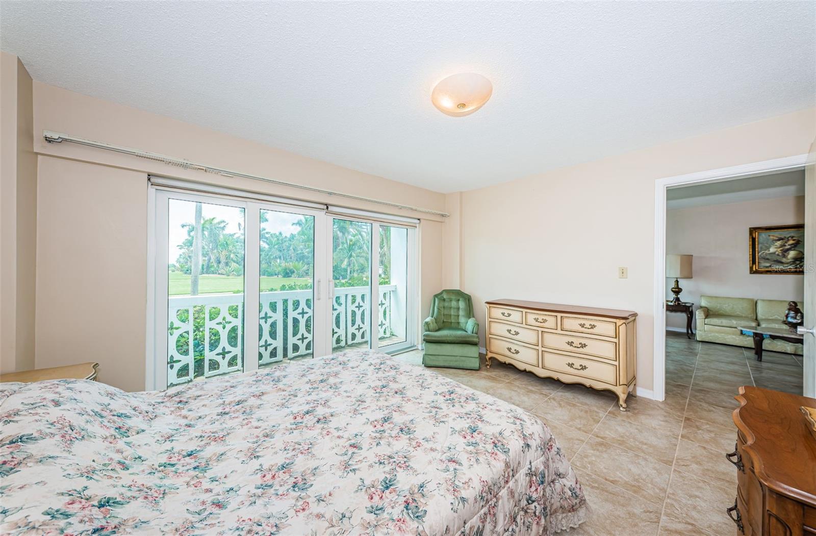 Master bedroom with access to living room