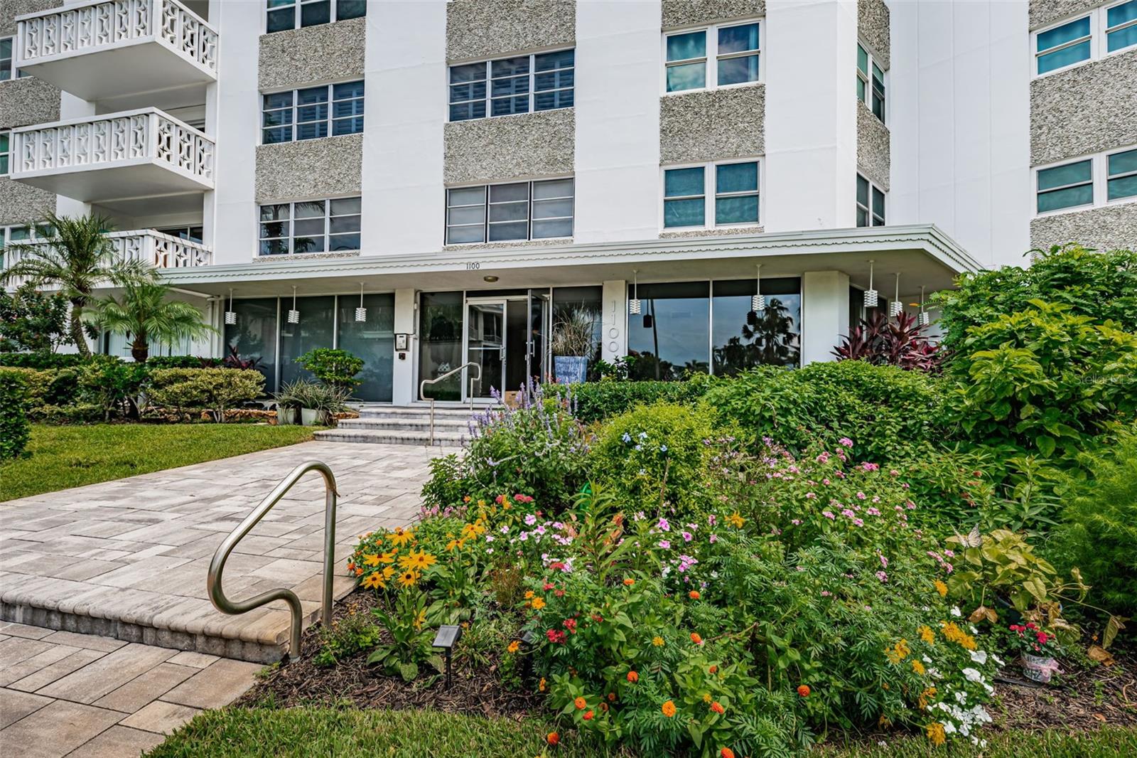 Nicely landscaped front entrance