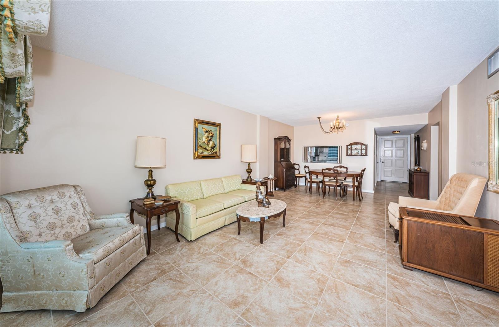 Open living/dining area