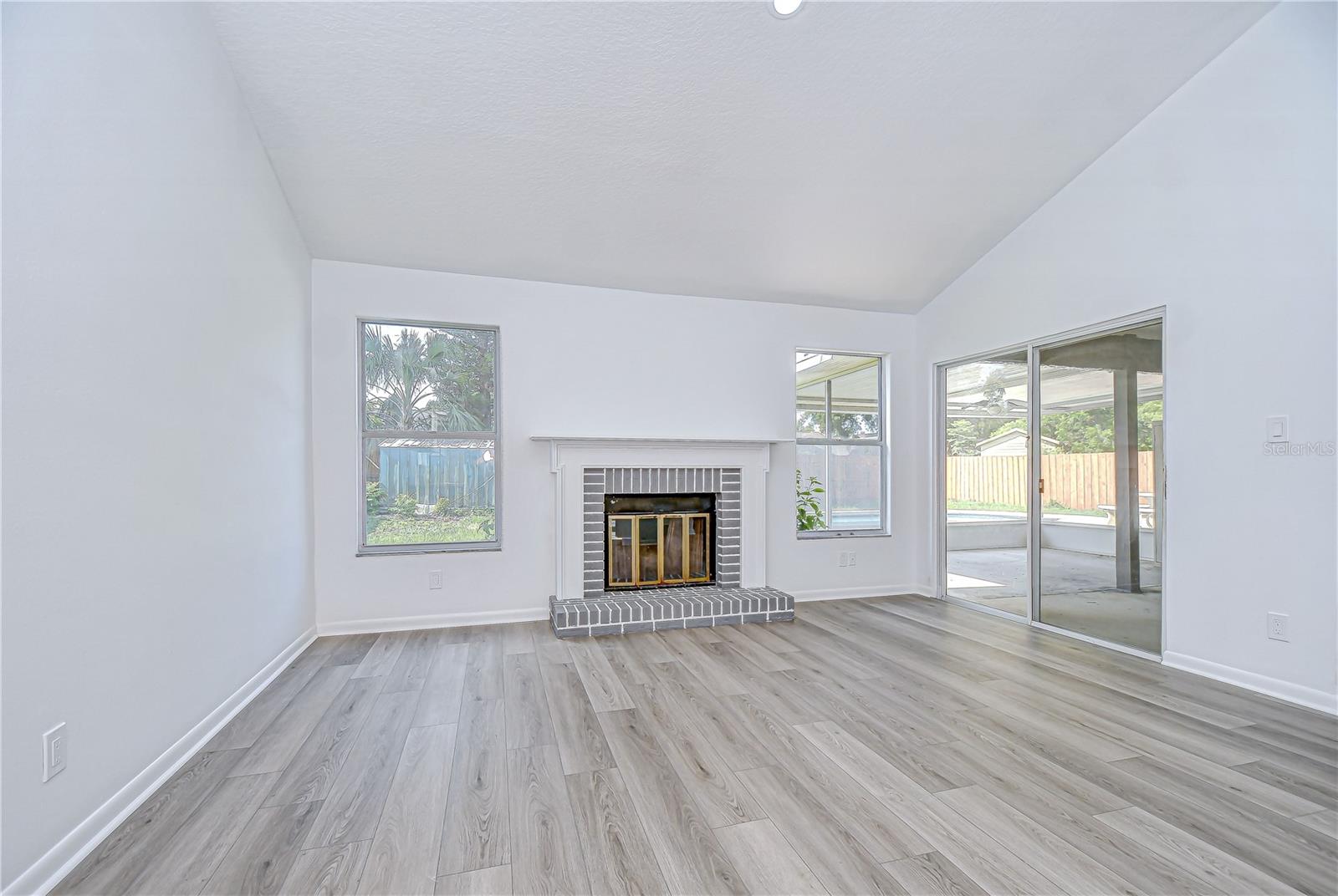 Family room with fireplace!