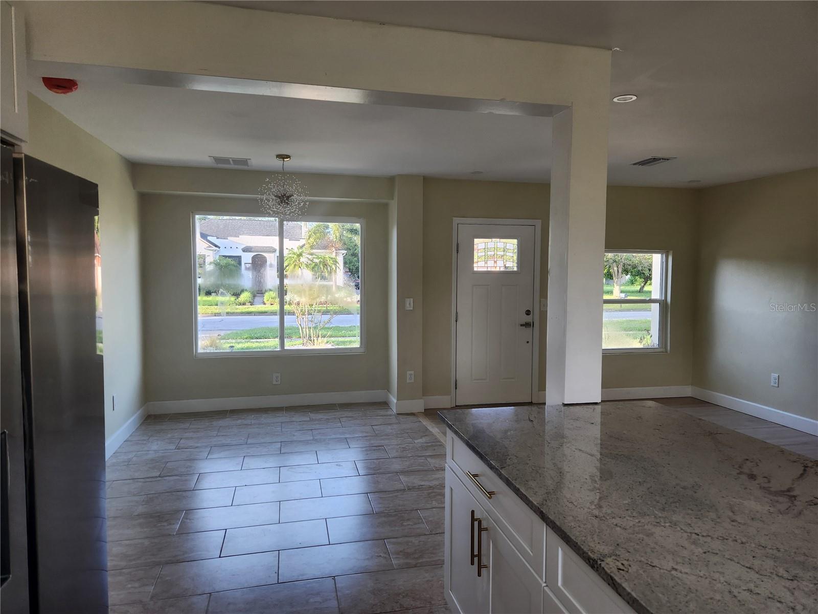 View from kitchen to front