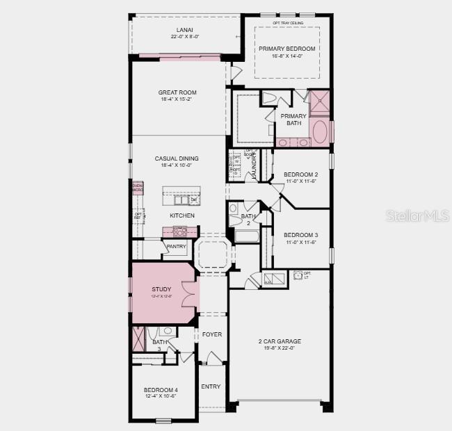 Additional Highlights Include: Study in place of flex, shower in place of tub at bath 3, pocket sliding glass door at great room, gourmet kitchen, 8' doors, deluxe primary bath, and outdoor kitchen rough-in.