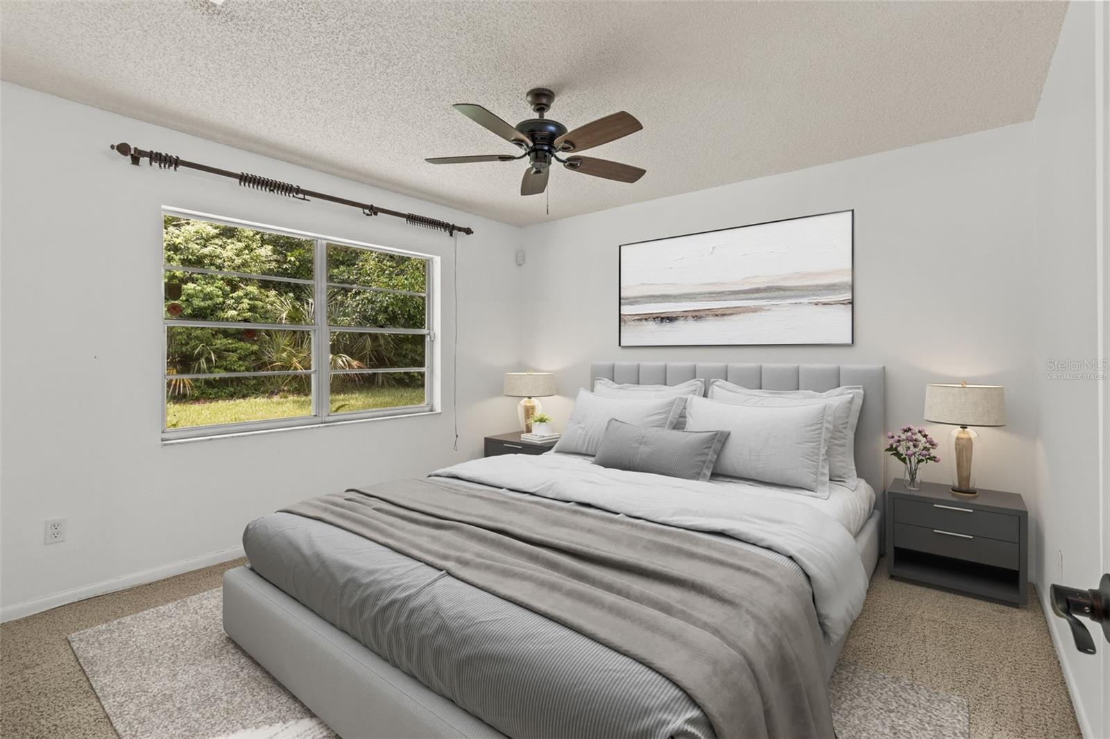 Virtually staged Primary bedroom