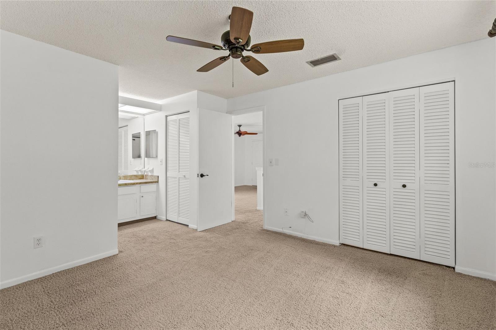 Ensuite vanity and closet of Primary bedroom