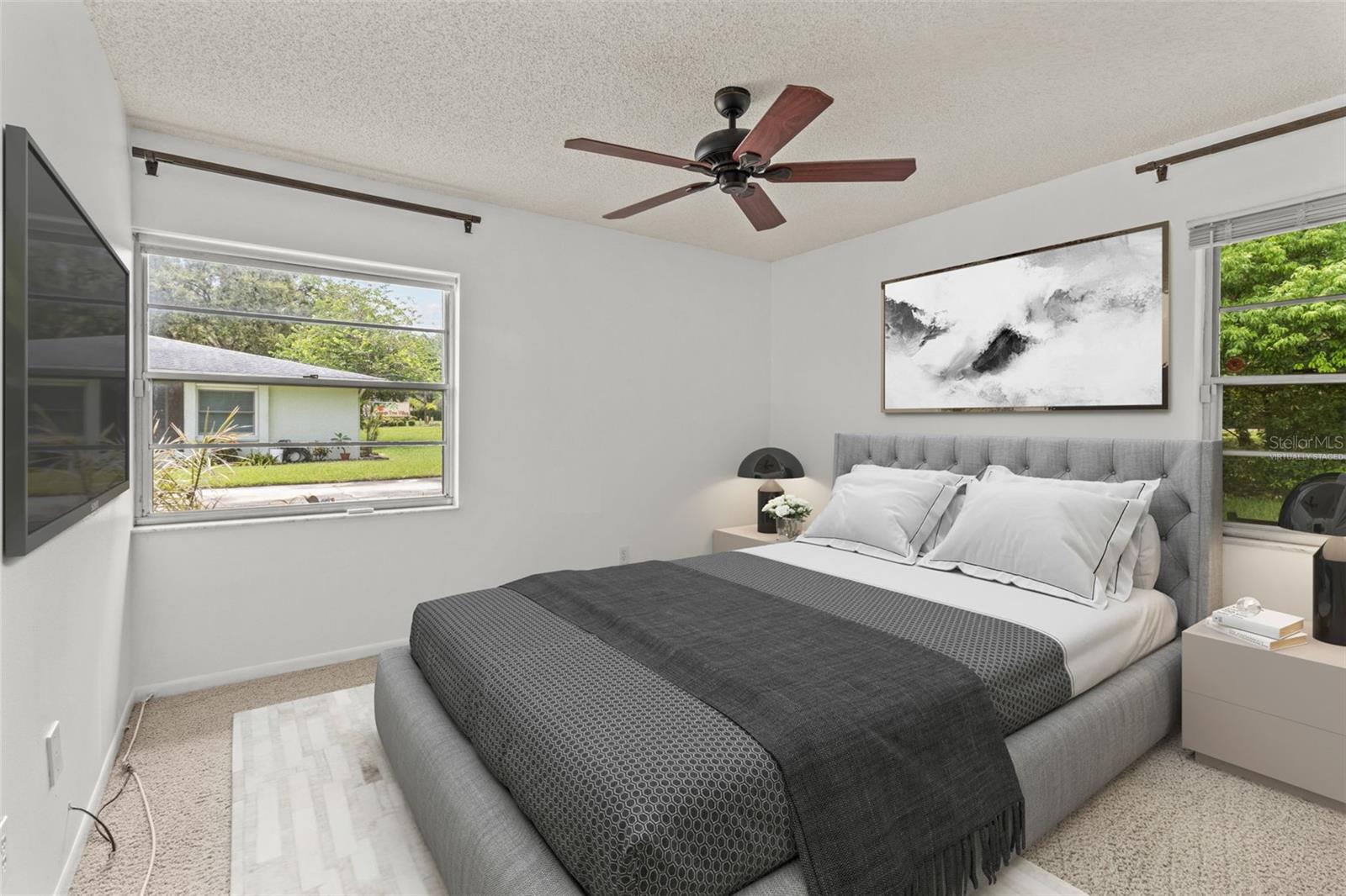 Virtually staged bedroom 2