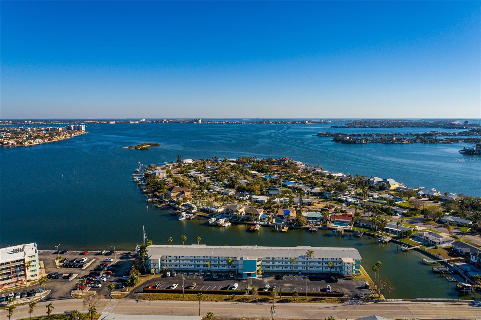 Shore Plaza Condos on Boca Ciega Bay. Residential Pasadena Island is a great walking area & just over the small bridge.