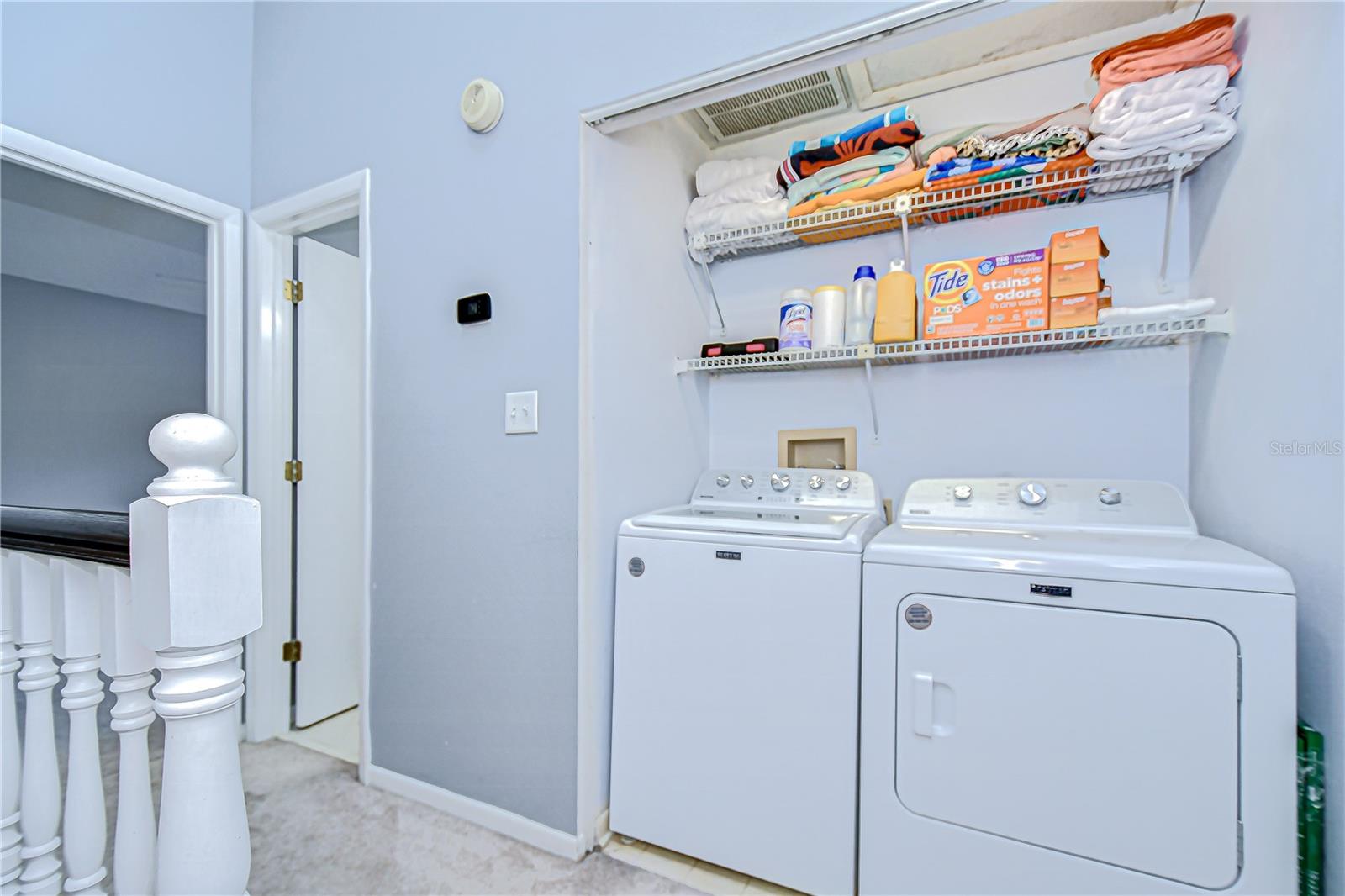 Upstairs laundry closet